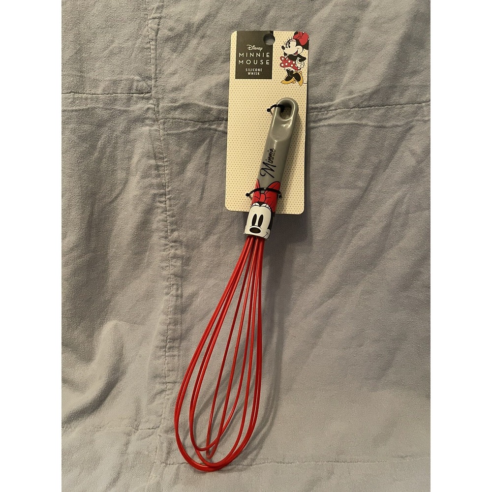 NEW Walt Disney Large Silicone Whisk - Red/Grey - Minnie Mouse